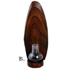 Svietnik na čajovú sviečku drevo/sklo 38x16x12cm