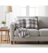 Vankúš s výplňou káro Grey 45 x 45 cm