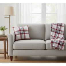 Vankúš s výplňou káro Red 45 x 45 cm